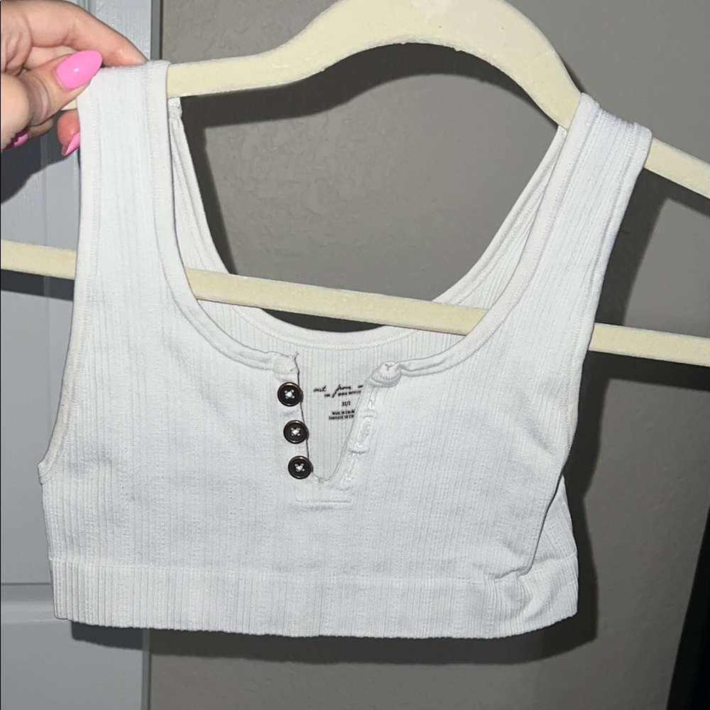 Urban Outfitters Cream Ribbed Top